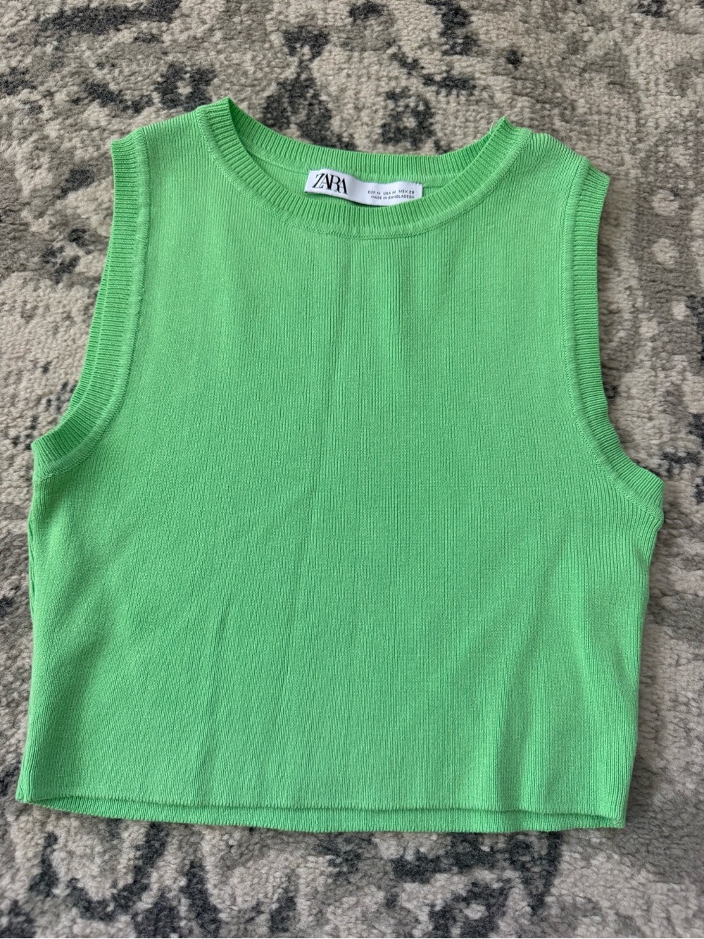 ZARA Green Knit Crop Top